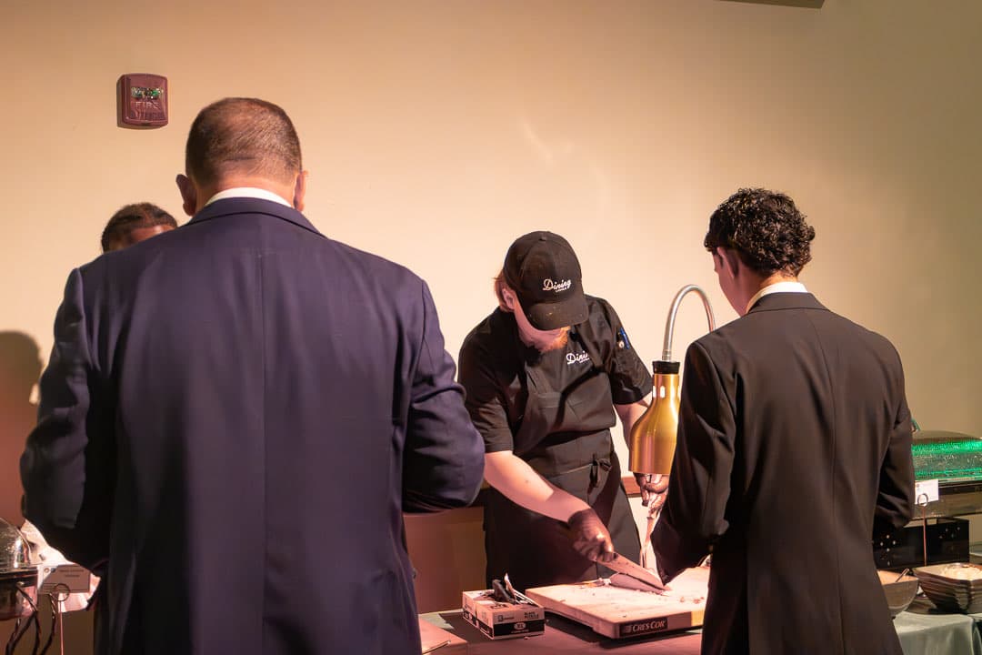 The carving station at the reception