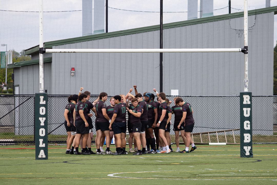 The huddle under the posts