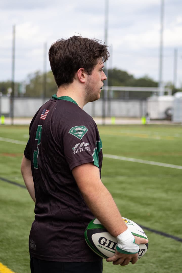 Ball in hand, waiting for the whistle