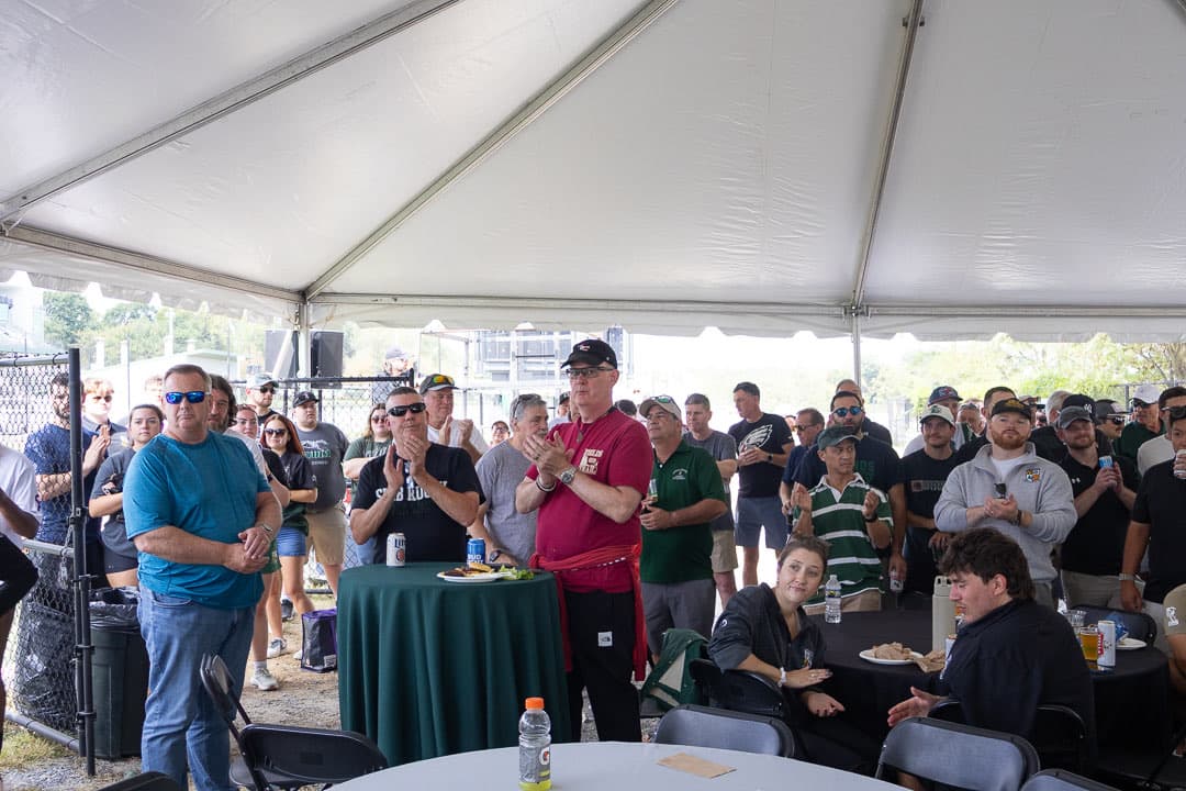 The tent filled for the awards