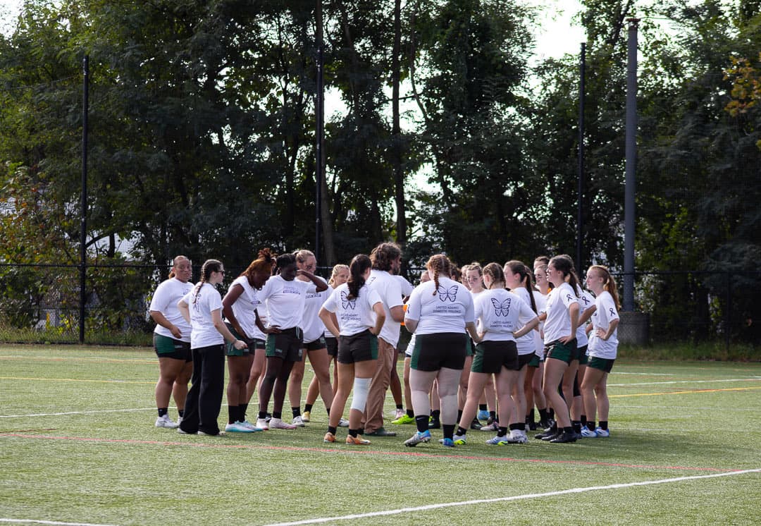 Players gathering on Lugano Field before the first match of the day