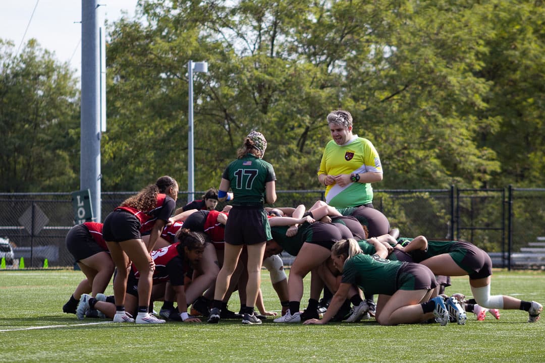 The first scrum of the morning