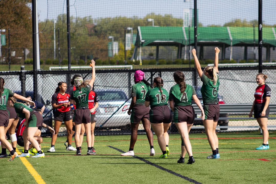 Arms up as the try is given