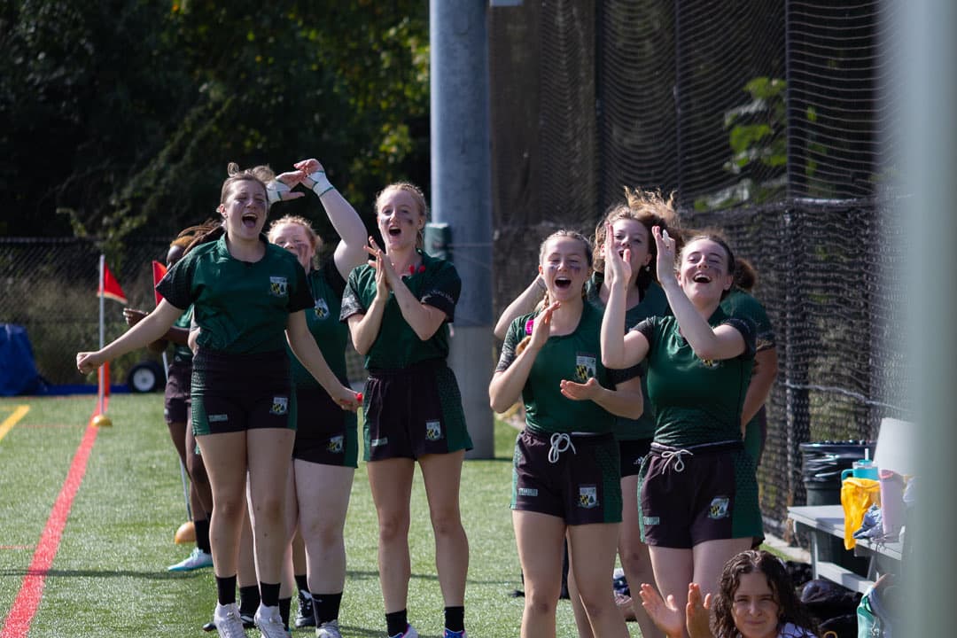 Celebrating on the touchline